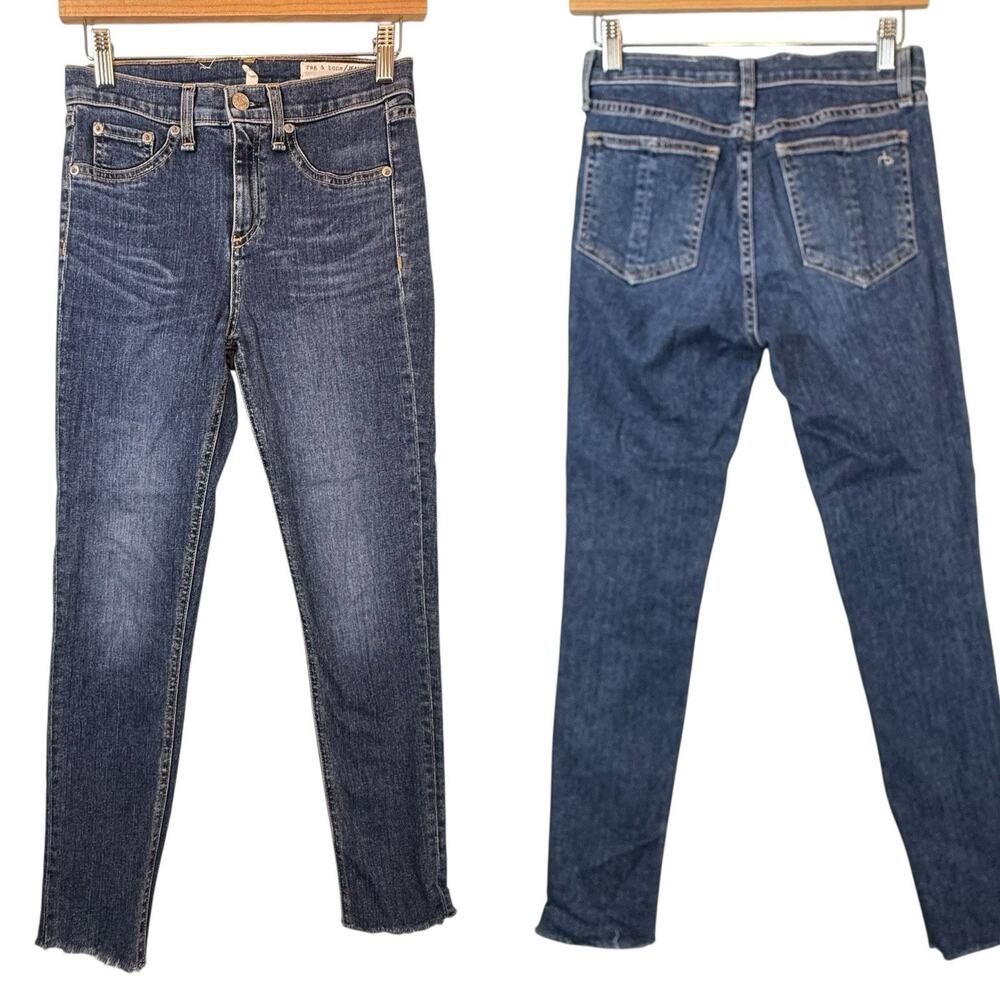 rag & bone Jeans Womens Size 26 (26x24) Blue Denim 10 Inch Ankle Skinny Crop Raw